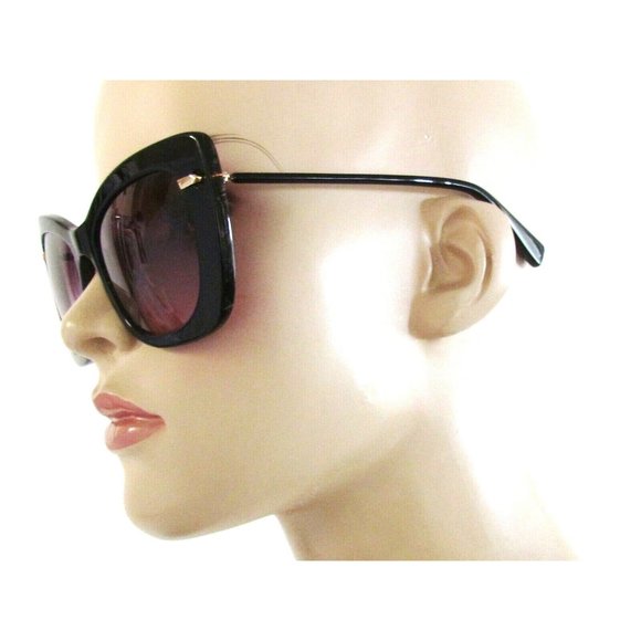 Derek Lam Black Cat-Eye Gradient Lenes Large Designer Sunglasses
